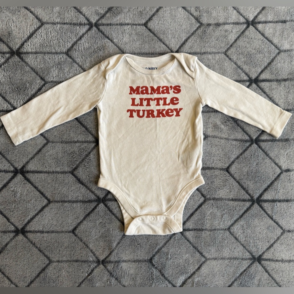 Old Navy Cream Thanksgiving Baby Onesie